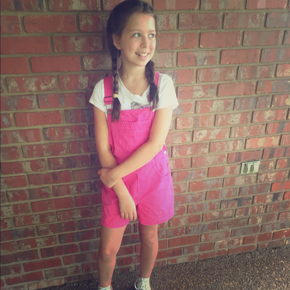 Super cute bubblegum pink overalls